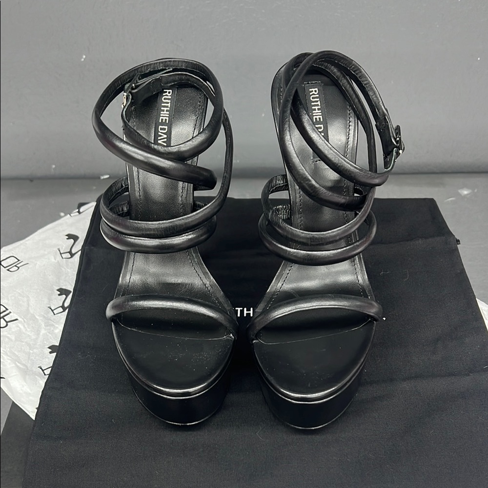 Ruthie Davis Black Strappy Heels